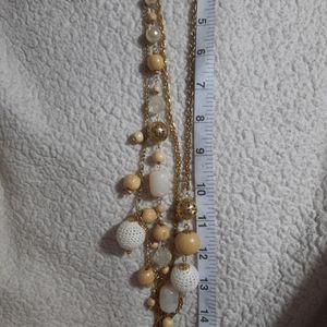 NWT: Accessory Crossing Beaded Necklace